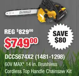 Runnings 60V MAX 14 in. Brushless Cordless Top Handle Chainsaw Kit offer