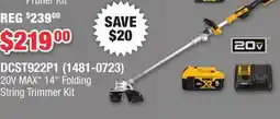 Runnings DEWALT 20V MAX 14 Folding String Trimmer Kit offer