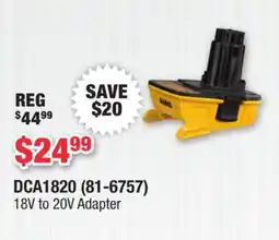 Runnings DEWALT 18V to 20V Adapter offer