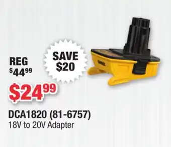 Runnings DEWALT 18V to 20V Adapter offer