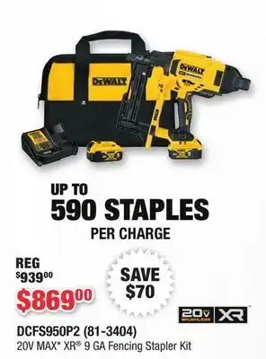 Runnings DEWALT 20V MAX XR 9 GA Fencing Stapler Kit offer