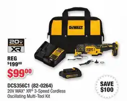 Runnings 20V MAX* XR 3-Speed Cordless Oscillating Multi-Tool Kit offer