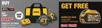 Runnings DEWALT FLEXVOLT 60V MAX* 7-1/4 Cordless Worm Drive Saw Kit offer