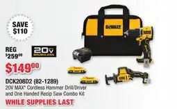 Runnings 20V MAX Cordless Hammer Drill/Driver and One Handed Recip Saw Combo Kit offer