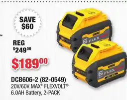 Runnings 20V/60V MAX* FLEXVOLT 6.0AH Battery, 2-PACK offer