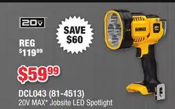 Runnings DEWALT 20V MAX* Jobsite LED Spotlight offer