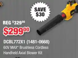 Runnings Dewalt 60V MAX* Brushless Cordless Handheld Axial Blower Kit offer