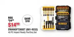 Runnings DEWALT 40 PC Impact Ready FlexTorq Set offer