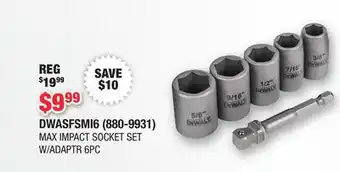 Runnings MAX IMPACT SOCKET SET W/ADAPTR 6PC offer
