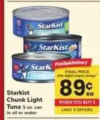 Safeway Starkist Chunk Light Tuna offer