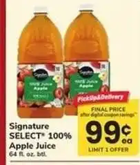 Safeway Signature Select 100% Apple Juice offer