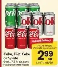 Safeway Coke, Diet Coke Or Sprite offer