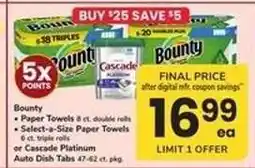 Safeway Bounty Paper Towels or Cascade Platinum offer
