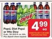 Safeway Pepsi, Diet Pepsi, Or Mtn Dew offer