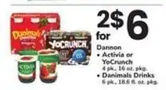 Safeway Dannon Activia or YoCrunch, Danimals Drinks offer