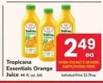 Safeway Tropicana Essentials Orange Juice offer