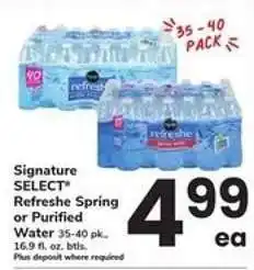 Safeway Signature SELECT refreshe Water offer