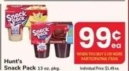 Safeway Hunt's Snack Pack offer