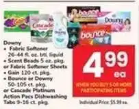 Safeway Downy, Bounce, Cascade offer