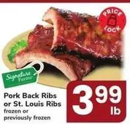 Safeway Pork Back Ribs or St Louis Ribs offer