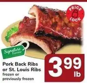Safeway Pork Back Ribs or St Louis Ribs offer