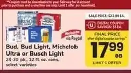 Safeway Bud, Bud Light, Michelob Ultra or Busch Light offer
