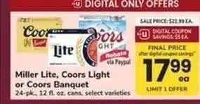 Safeway Miller Lite, Coors Light or Coors Banquet offer