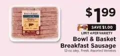 ShopRite Bowl & Basket Breakfast Sausage offer