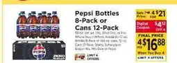 ShopRite Pepsi Bottles 8-Pack or Cans 12-Pack offer