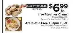ShopRite Live Steamer Clams offer