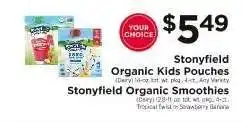 ShopRite Stonyfield Organic Kids Pouches / Stonyfield Organic Smoothies offer
