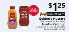 ShopRite Gulden's Mustard / Hunt's Ketchup offer