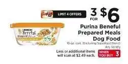 ShopRite Purina Beneful Prepared Meals Dog Food offer