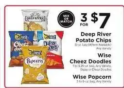ShopRite Deep River Potato Chips, Wise Cheez Doodles, Wise Popcorn offer