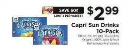 ShopRite Capri Sun Drinks 10-Pack offer