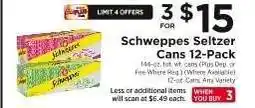 ShopRite Schweppes Seltzer Cans 12-Pack offer