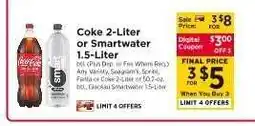 ShopRite Coke 2-Liter or Smartwater 1.5-Liter offer