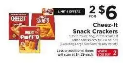 ShopRite Cheez-It Snack Crackers offer