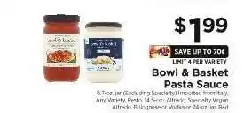 ShopRite Bowl & Basket Pasta Sauce offer