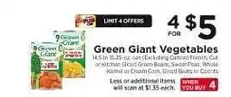 ShopRite Green Giant Vegetables offer