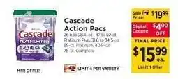 ShopRite Cascade Action Pacs offer