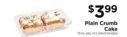 ShopRite Plain Crumb Cake offer