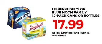 Hy-Vee Leinenkugel's or Blue Moon Family 12-Pack offer