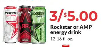 Hy-Vee Rockstar or Amp Energy Drink offer