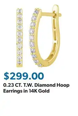 Sam's Club 0.23 CT. T.W. Diamond Hoop Earrings in 14K Gold offer