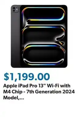 Sam's Club Apple iPad Pro 13 Wi-Fi with M4 Chip - 7th Generation 2024 Model, Choose Size and Color offer