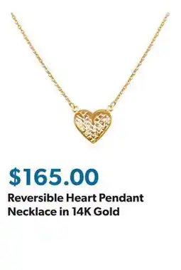 Sam's Club Reversible Heart Pendant Necklace in 14K Gold offer