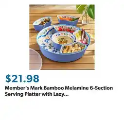 Sam's Club Member's Mark Bamboo Melamine 6-Section Serving Platter with Lazy Susan Base and Storage Lid offer