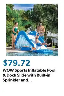 Sam's Club WOW Sports Inflatable Pool & Dock Slide with Built-in Sprinkler and Safety Bumper offer