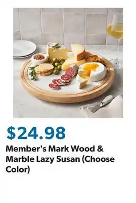 Sam's Club Member's Mark Wood & Marble Lazy Susan (Choose Color) offer